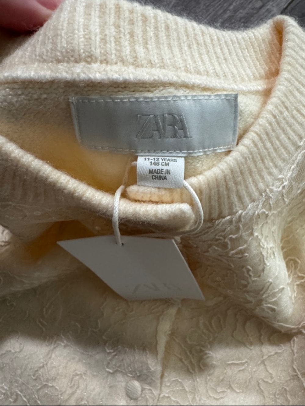 NWT Zara girls cream cardigan 11/12 - Picture 4 of 5